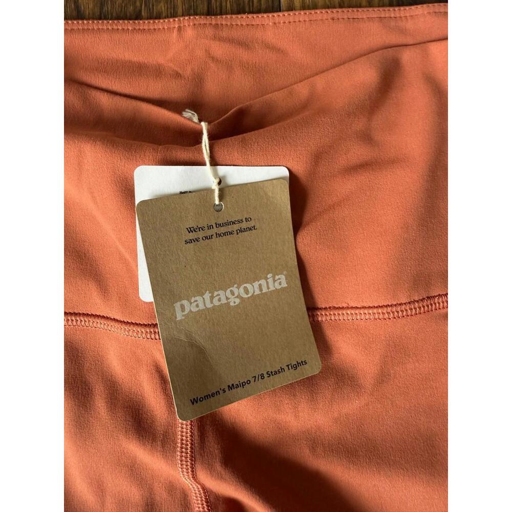 NEW Patagonia Women's Maipo 7/8 Length Stash Tights Burl Red Size Large - Picture 2 of 3